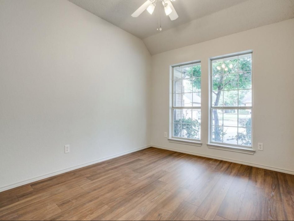 Bedroom with New Wood-Look Flooring