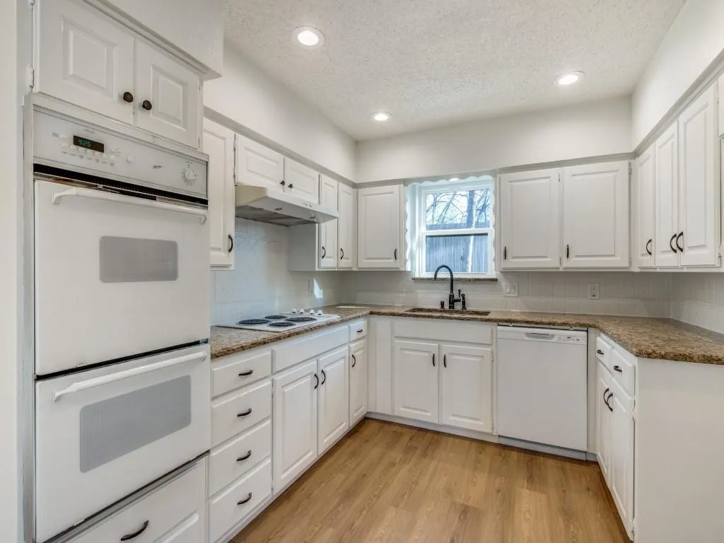 Refinished White Kitchen Cabinets