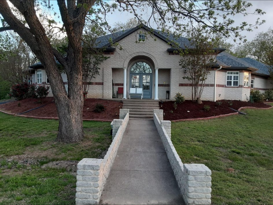 Brick Home Front Entry & Walkway
